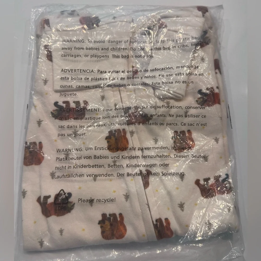 Loved Baby Brown Bear Organic Footless Zipper Romper in 9-12 Months